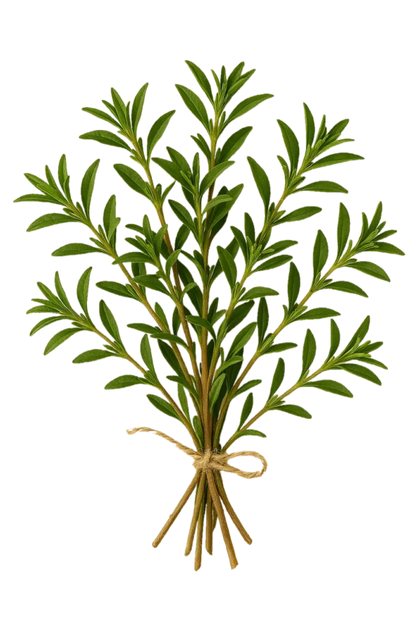 Fresca ramillete de romero orgánico para cocina saludable y remedios naturales, cultivo ecológico, ideal para infusiones y aromatizar alimentos, en un entorno sostenible y natural.