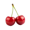 Cerezas rojas frescas y jugosas sobre fondo blanco, resaltando la calidad de productos ecológicos y bio del huerto.