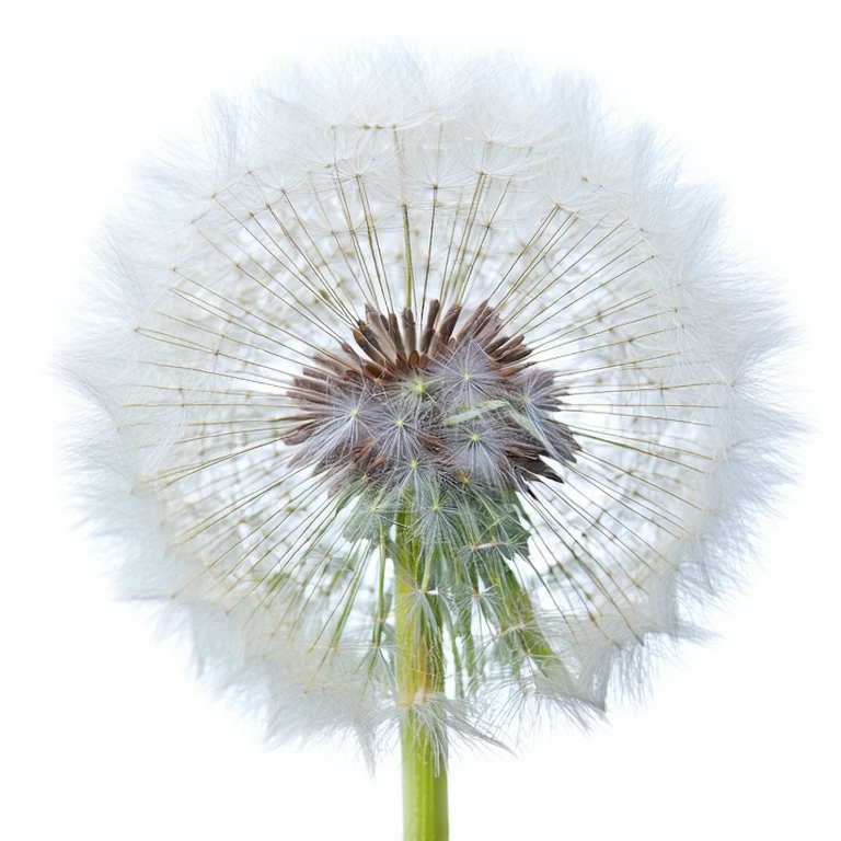 Semillas de diente de león en su fase de floración con delicadas estructuras de estilo de vida natural.