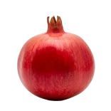 Pomegranate fruit isolated on white background, fresh organic superfood from Huerto.Bio for healthy eating and natural nutrition.