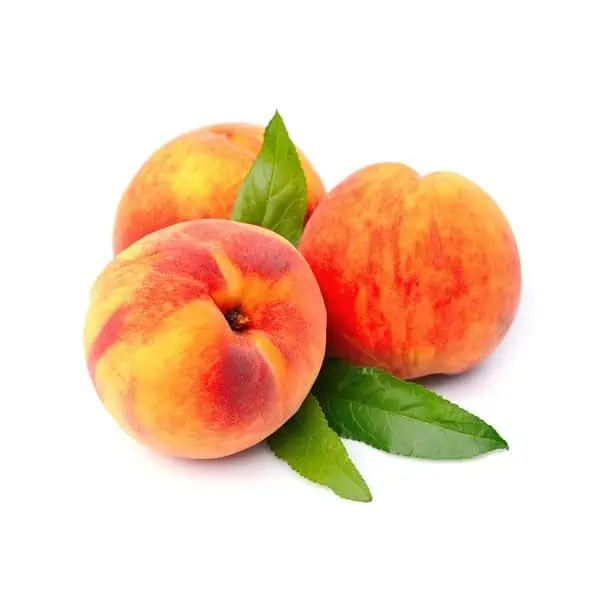 Jugosas nectarinas ecológicas sobre fondo blanco con hojas verdes, fruta fresca y natural, ideal para una alimentación saludable y orgánica, cultivadas en huerto.bio.