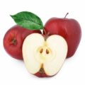 Manzana roja orgánica, fruta saludable y deliciosa de agricultura ecológica.