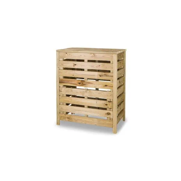 Jardinera de madera natural para huertos urbanos y jardinería ecológica. Ideal para cultivo de verduras, hortalizas y plantas en espacios pequeños o balcones, promoviendo agricultura sostenible y ecológica.