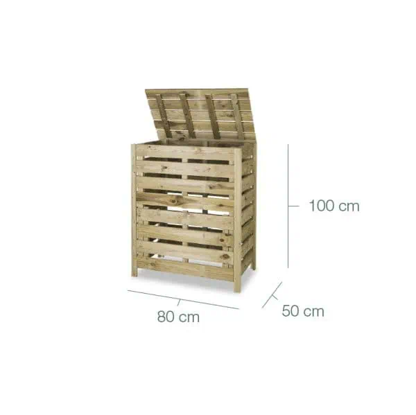 Contenedor de madera para compostaje o almacenamiento en huertos ecológicos de Huerto.Bio.