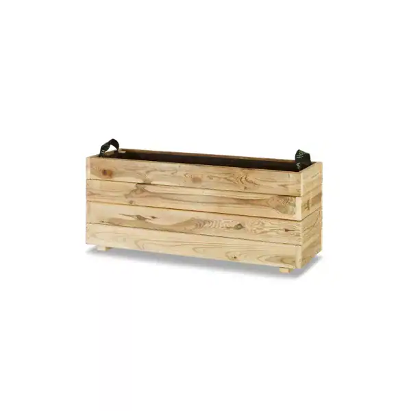 Maceta de madera para huerto urbano, ideal para cultivar verduras y plantas en espacios pequeños. Fertilizable y resistente, perfecta para jardinería ecológica y sostenibilidad en casa.