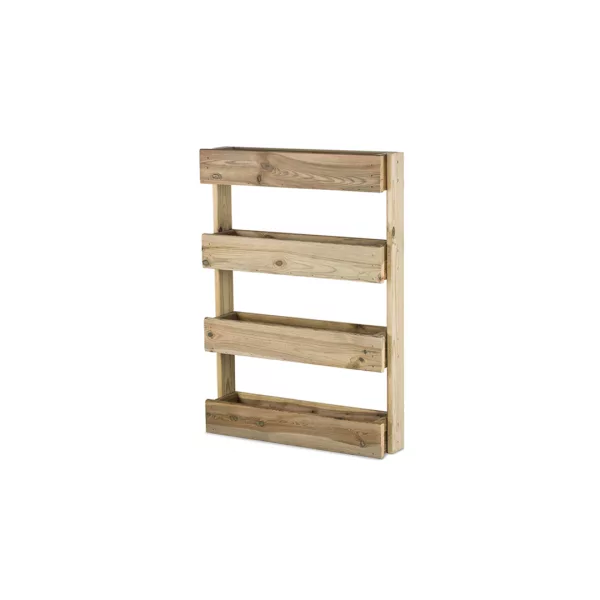 Módulo de cultivo vertical de madera para huerto urbano, ideal para sembrar y mantener plantas y hortalizas en espacios reducidos, con estructura resistente y ecológica de fácil montaje, perfecto para huerto.bio.
