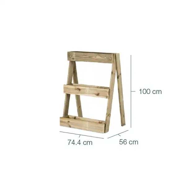 Recipiente de jardín de madera para huerto, soporte para plantas, estructura de madera para cultivo, tamaño 100 cm de alto y 74.4 cm de ancho, ideal para jardín ecológico y cultivo orgánico.