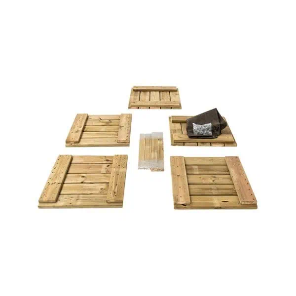 Módulos de jardín de madera para huerto ecológico, fáciles de montar y resistentes. Ideal para cultivo orgánico y sostenibilidad en espacios urbanos y rurales.