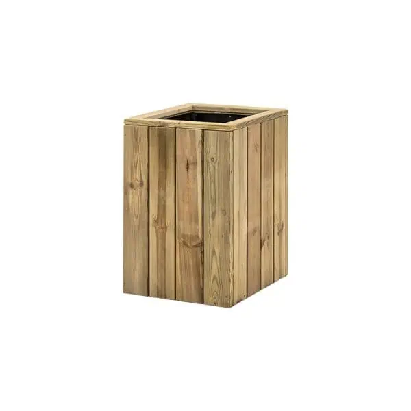 Contenedor de madera para huerto urbano, ideal para compostaje y jardinería ecológica. Diseño resistente y natural que combina funcionalidad y estética en espacios verdes sostenibles.