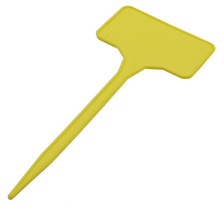 Fregona de jardín de color amarillo para limpieza de huertos y áreas exteriores, ideal para mantener espacios verdes ordenados y limpios.