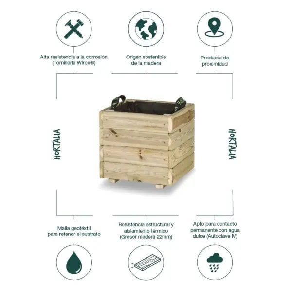 Tambores de madera para compostaje ecológico y sostenible, ideales para huertos urbanos, resistentes, duraderos y con aislamiento térmico, fáciles de usar y con materiales de origen sostenible.