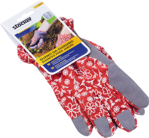 Guantes de jardinería con estampado floral, ideales para protección en labores de jardinería y huerto ecológico. Duraderos y cómodos para todo tipo de trabajos en el jardín.
