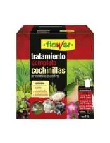 Flower tratamiento completo cochinillas, insecticida y fertilizante preventivo-curativo para plantas, con aceite, insecticida y potenciador, ideal para control de plagas en cultivos de huerto ecológico.
