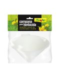 Campana para herbicida adaptable a pulverizador o mochila, ideal para aplicaciones eficientes en el control de malezas en huertos ecológicos y cultivos orgánicos.