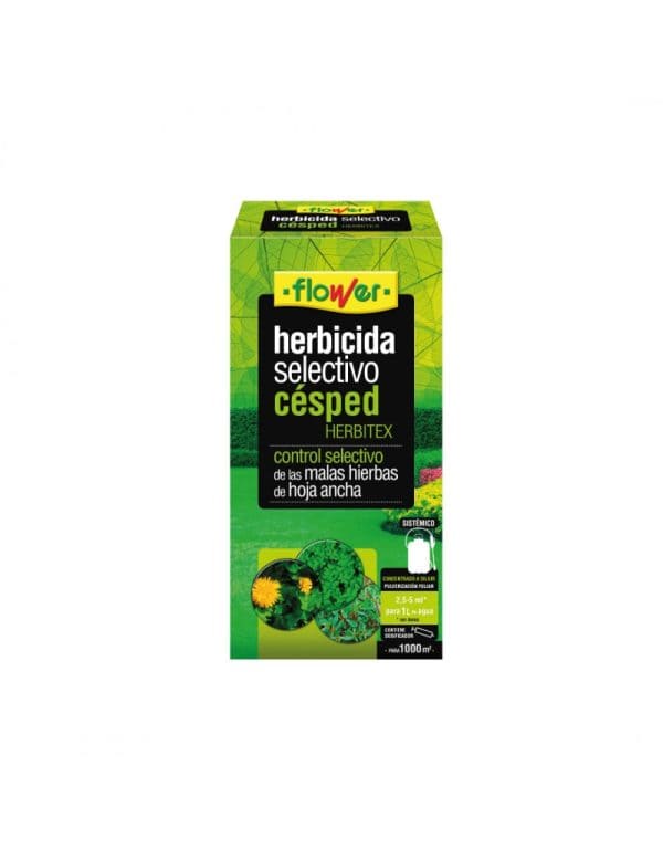 Herbicida selectivo para césped, control de malas hierbas en lawns, fórmula herbtex, envase de 2.5-5 ml, ideal para zonas de césped amplio, forma parte de huerto.bio.