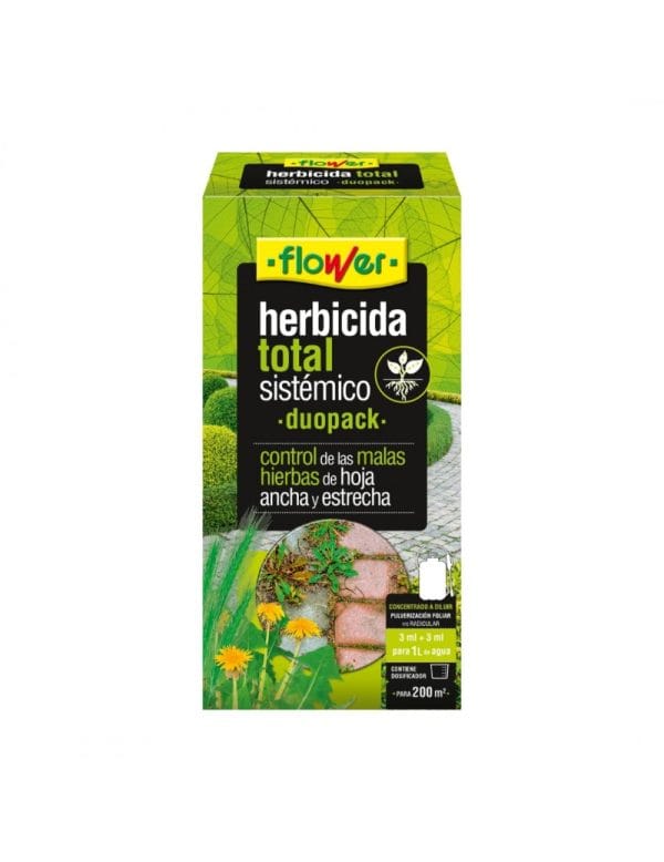 Herbicida total sistémico para control de malas hierbas en césped y jardín, duopack, fórmula concentrada para hoja ancha y estrecha, efectivo en áreas de hasta 200 m².