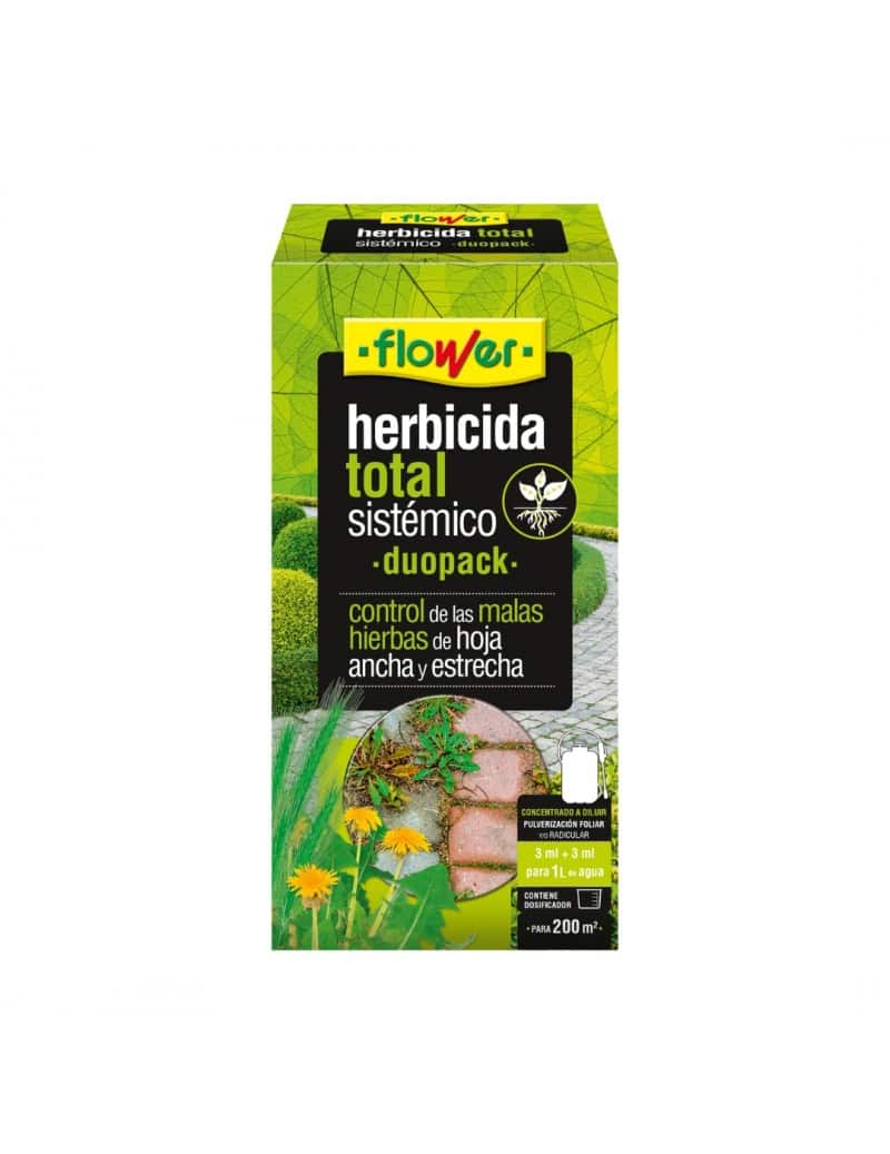 Herbicida total sistémico para control de malas hierbas en césped y jardín, duopack, fórmula concentrada para hoja ancha y estrecha, efectivo en áreas de hasta 200 m².